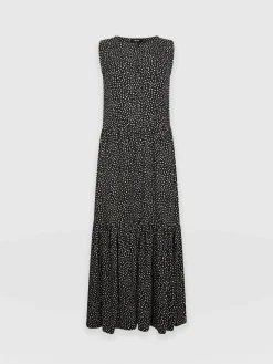 Saint and Sofia Greenwich Dress - Black Spot Tencel