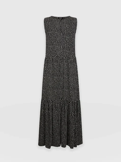 Saint and Sofia Greenwich Dress - Black Spot Tencel