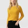Saint and Sofia Honeycomb Rib Sweater - Yellow