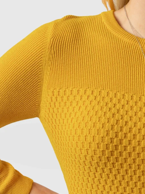 Saint and Sofia Honeycomb Rib Sweater - Yellow