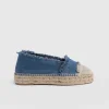 Saint and Sofia Ivy Frayed Espadrille Pumps - Blue