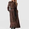 Saint and Sofia Jacqueline Shirt Dress - Brown Snake