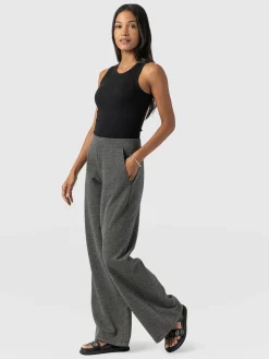 Saint and Sofia Keller Wide Leg Pant - Grey Twill