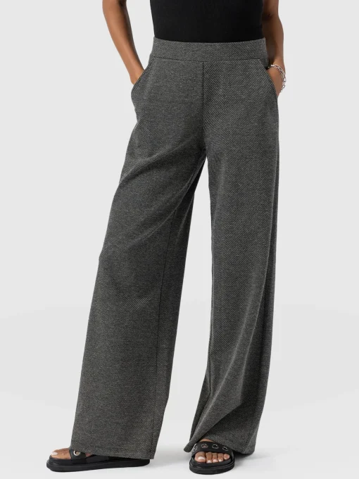 Saint and Sofia Keller Wide Leg Pant - Grey Twill