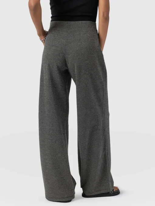 Saint and Sofia Keller Wide Leg Pant - Grey Twill