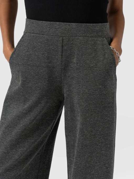Saint and Sofia Keller Wide Leg Pant - Grey Twill