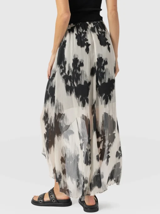 Saint and Sofia Lexi High Low Skirt - White Fade Floral