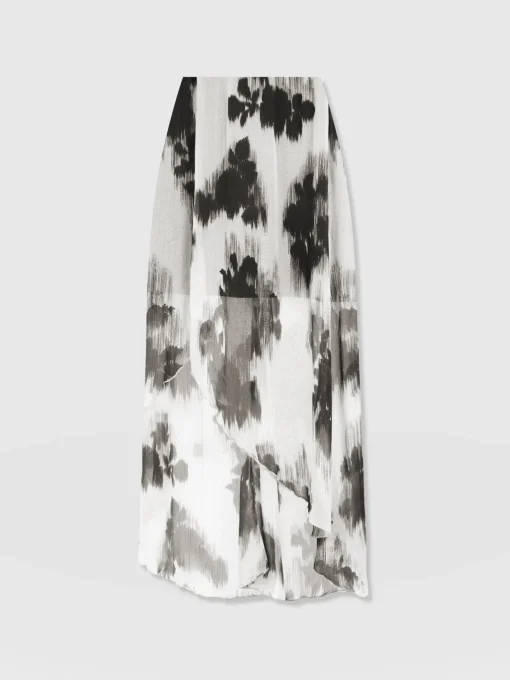 Saint and Sofia Lexi High Low Skirt - White Fade Floral
