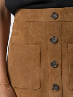Saint and Sofia Luther Suede Mini Skirt - Camel