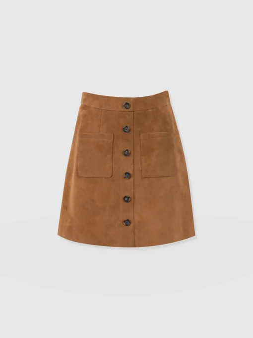 Saint and Sofia Luther Suede Mini Skirt - Camel