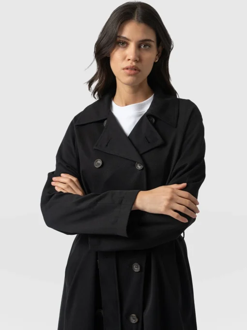 Saint and Sofia Marion Double Breasted Trench - Black