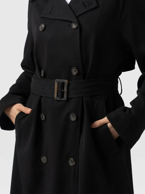 Saint and Sofia Marion Double Breasted Trench - Black