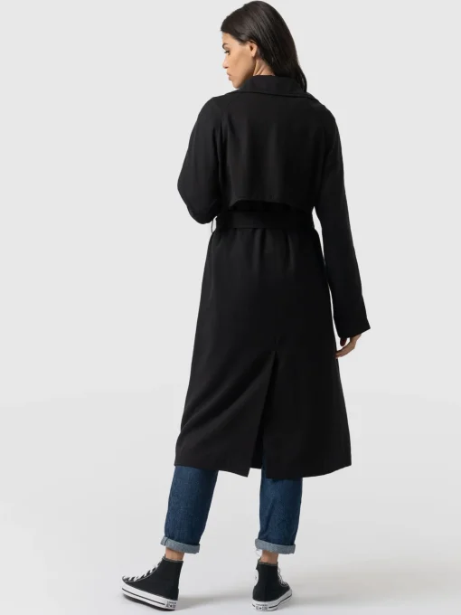 Saint and Sofia Marion Double Breasted Trench - Black