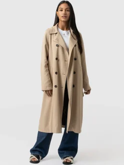 Saint and Sofia Marion Double Breasted Trench - Beige