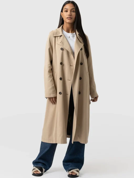 Saint and Sofia Marion Double Breasted Trench - Beige