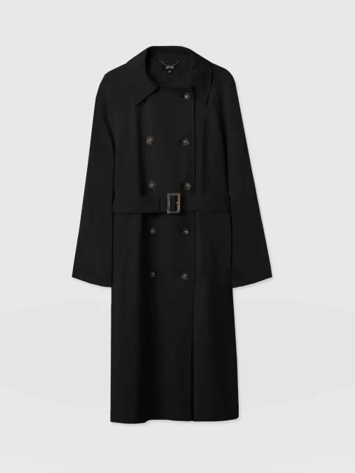 Saint and Sofia Marion Double Breasted Trench - Black