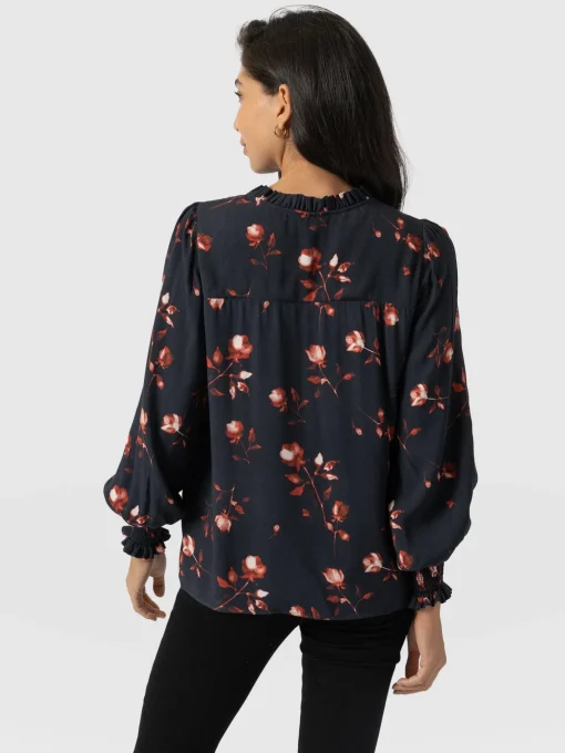 Saint and Sofia Olivia Blouse - Dark Roses