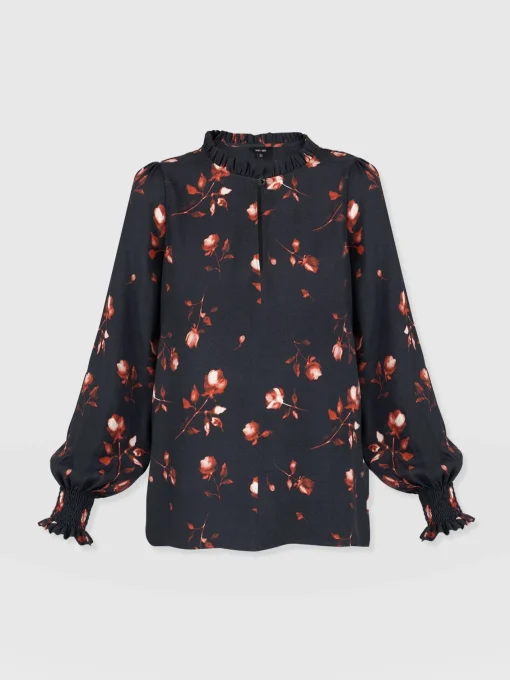 Saint and Sofia Olivia Blouse - Dark Roses