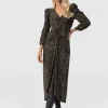Saint and Sofia Paloma Ruched Dress - Ditsy Leopard