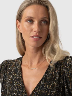 Saint and Sofia Paloma Ruched Dress - Ditsy Leopard