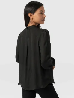 Saint and Sofia Paxton Pussybow Blouse - Black
