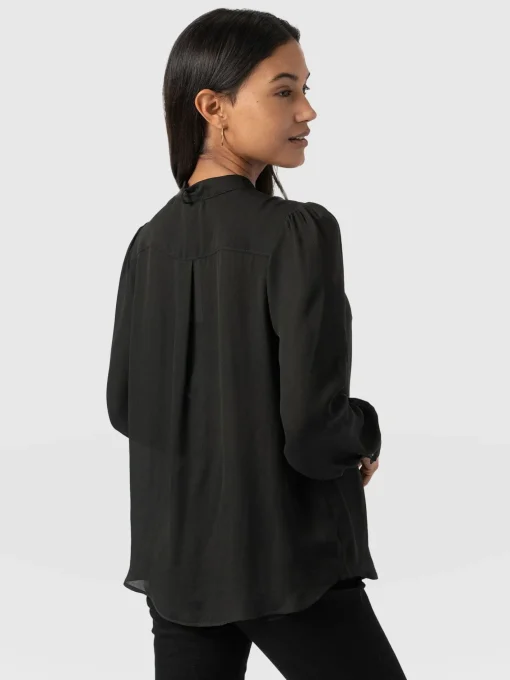 Saint and Sofia Paxton Pussybow Blouse - Black