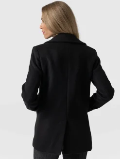 Saint and Sofia Quinn Pea Coat - Black