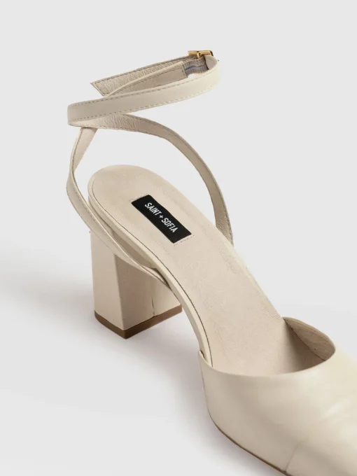 Saint and Sofia Rayner Cap Toe Heel - Cream