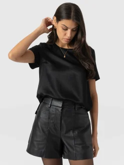 Saint and Sofia Rayner Contrast Tee - Black