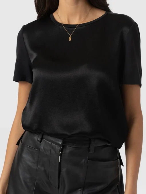 Saint and Sofia Rayner Contrast Tee - Black