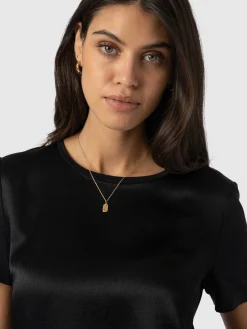 Saint and Sofia Rayner Contrast Tee - Black