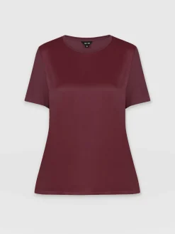 Saint and Sofia Rayner Contrast Tee - Maroon