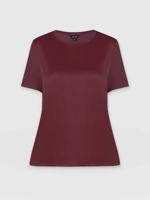 Saint and Sofia Rayner Contrast Tee - Maroon