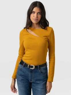 Saint and Sofia Reveal Tee Long Sleeve - Ochre