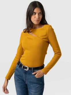 Saint and Sofia Reveal Tee Long Sleeve - Ochre