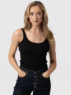 Saint and Sofia Rib Cami - Black