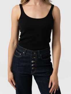 Saint and Sofia Rib Cami - Black