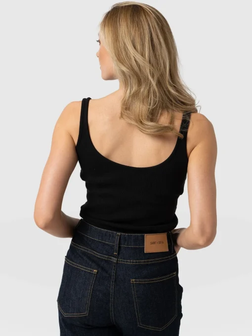 Saint and Sofia Rib Cami - Black