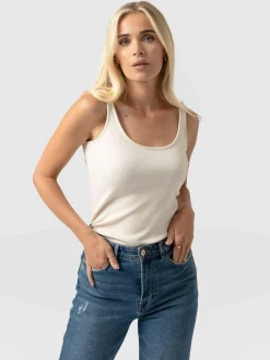 Saint and Sofia Rib Cami - Cream