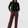 Saint and Sofia Runway Pant - Maroon - Bronze Stripe