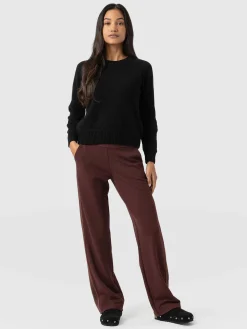 Saint and Sofia Runway Pant - Maroon - Bronze Stripe