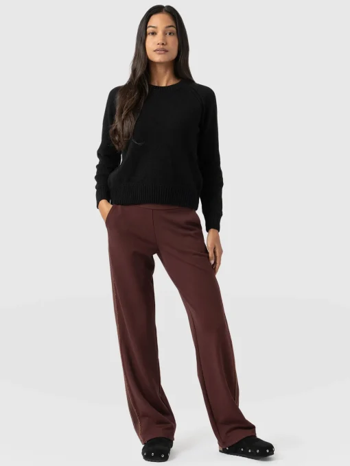 Saint and Sofia Runway Pant - Maroon - Bronze Stripe