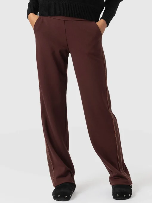 Saint and Sofia Runway Pant - Maroon - Bronze Stripe