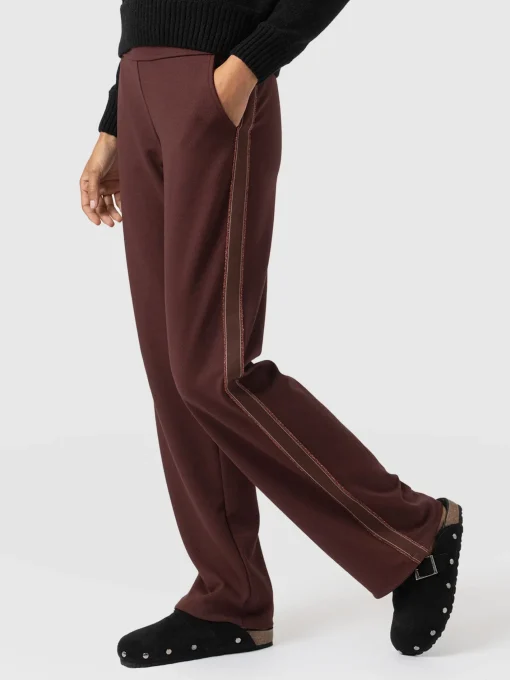 Saint and Sofia Runway Pant - Maroon - Bronze Stripe