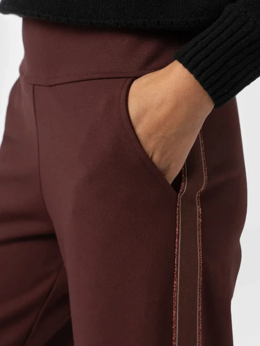 Saint and Sofia Runway Pant - Maroon - Bronze Stripe