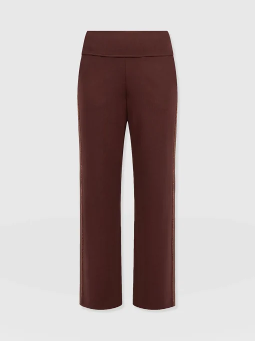 Saint and Sofia Runway Pant - Maroon - Bronze Stripe