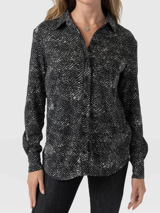 Saint and Sofia Sawyer Shirt - Monochrome Gothica
