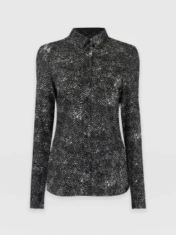 Saint and Sofia Sawyer Shirt - Monochrome Gothica