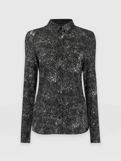 Saint and Sofia Sawyer Shirt - Monochrome Gothica
