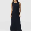 Saint and Sofia Sleeveless Runway Maxi Dress - Navy